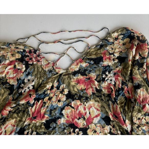 Billabong Cardigan Beach Cover Women Medium Floral 3/4 Sleeve Top - Picture 5 of 5